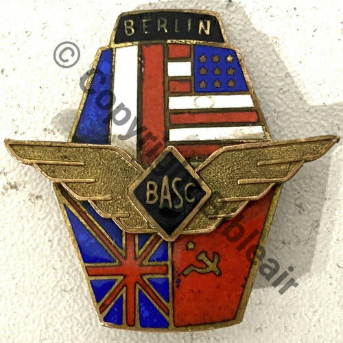 NH Base Allied Safety Control  BERLIN FRANCE USA ENVERS  SM Bol fenetre oval Dos lisse irreg Src.brocduballon90200 72Eur08.22 